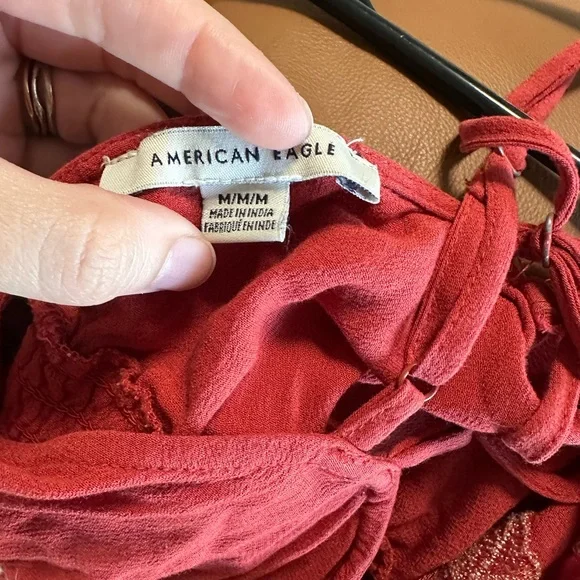 American Eagle Outfitters Red embroidered Jumpsuit - Picture 4 of 5